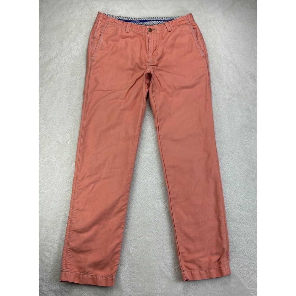 Tommy Bahama Chino Pants Mens 32 Salmon Pink Straight Leg‎ Flat Front "Read"